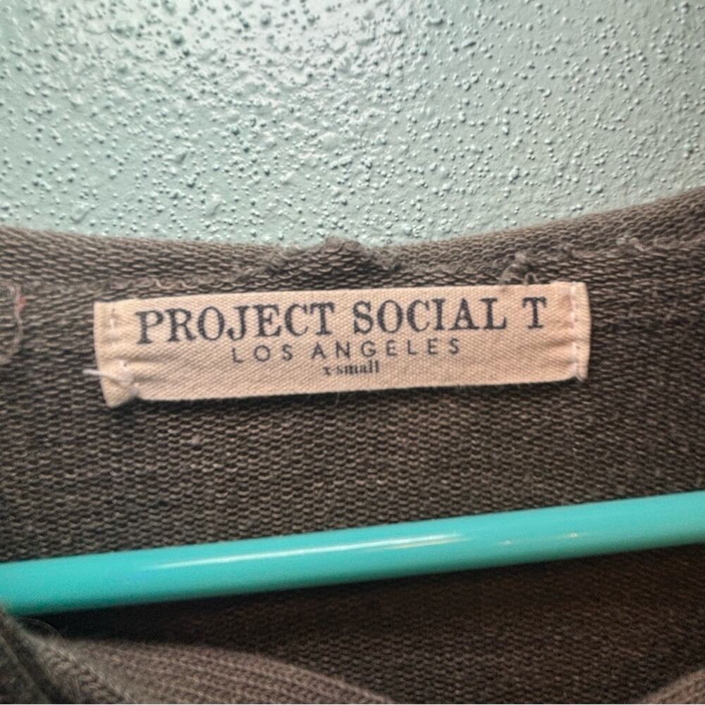 Project Social T Lace-Up Distressed Hoodie Sweatshirt | Size XS - Picture 2 of 7